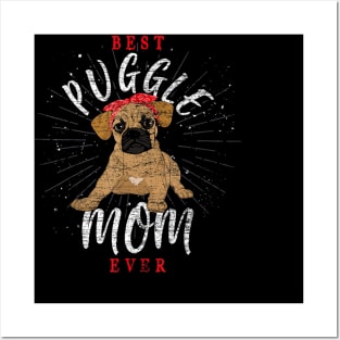 Cute Puggle Mom Mothers Day Dog Parent Dog Lover Puggle Posters and Art